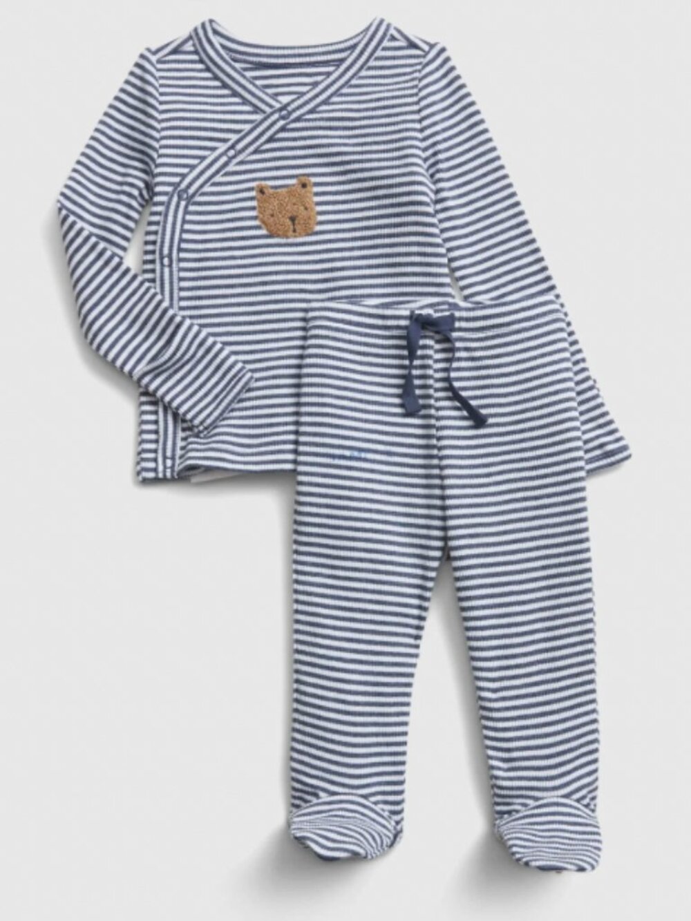 🐻💙 Gap Baby Bear Set – Blue & White Stripe – Size 3–6M 💙🐻